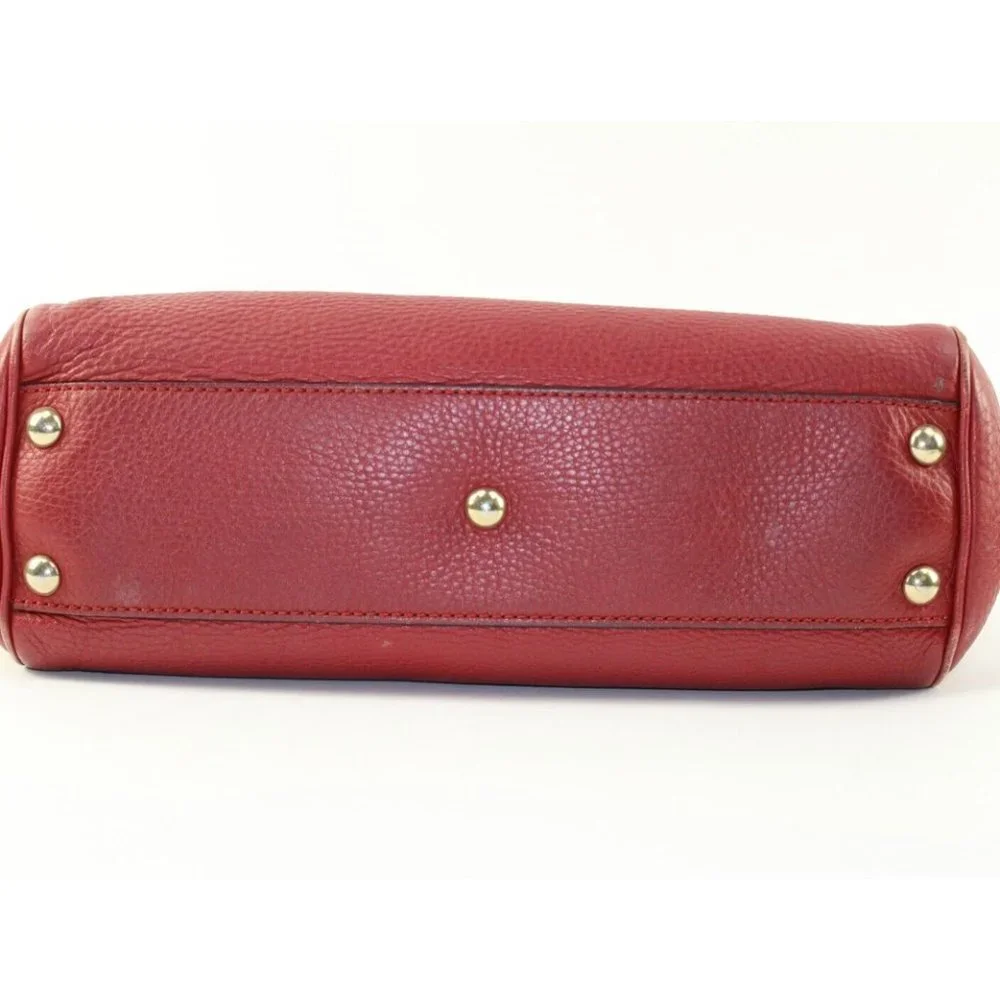 GUCCI Dark Red Bambooo Shooper Tote Leather Medium 2way 3GK1226K
